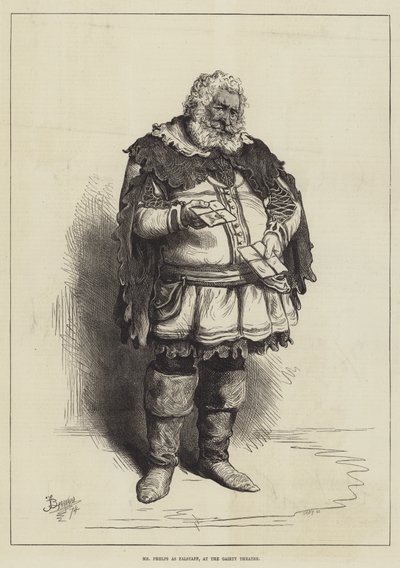 Mr Phelps som Falstaff, på Gaiety Theatre af Frederick Barnard