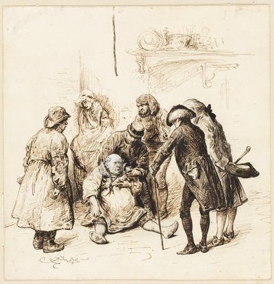 To herrer hjælper en beruset af Frederick Barnard