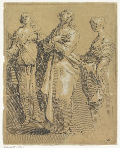 Tre stående figurer af Frederick Bloemaert