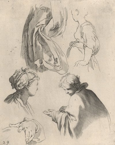 Figurstudier, fra Tegnebog, 1650-56. af Frederick Bloemaert