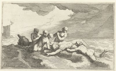 Hero en Leander af Frederick Bloemaert