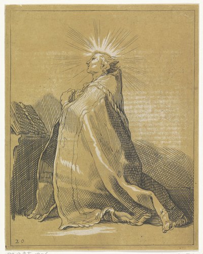 Knælende helgen i bøn af Frederick Bloemaert
