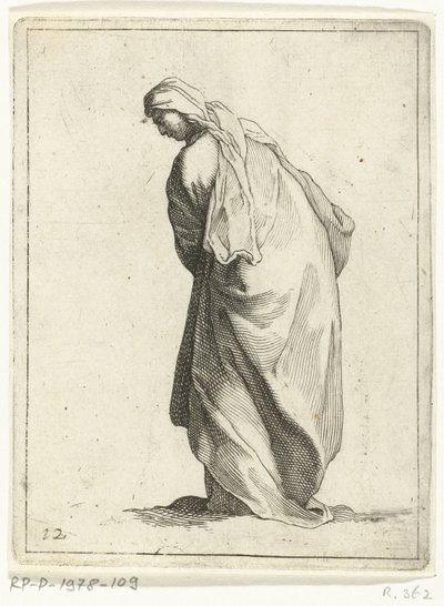 løbende kvinde 15 små figurer (serietitel) af Frederick Bloemaert
