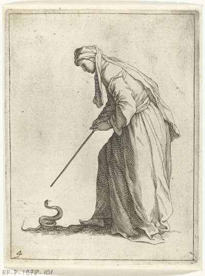 Kvinde med en slange 15 små figurer (serietitel) af Frederick Bloemaert