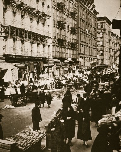Gademarked på Orchard Street, Lower East Side, New York, USA, begyndelsen af 1930
