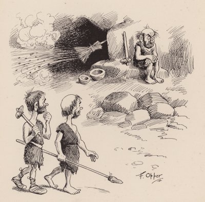 Vores antediluvianske forfædre af F. Opper: Nummer tredive (litografi) af Frederick Burr Opper
