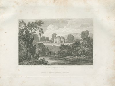 Barlaston Hall: gravering og [1800-tallet] af Frederick Calvert