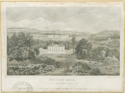Etruria Hall: gravering, nd [c 1830] (tryk) af Frederick Calvert