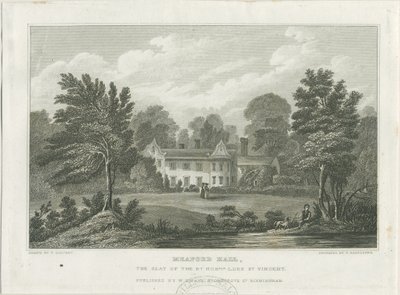 Meaford Hall: gravering og [midten af det 19. århundrede] af Frederick Calvert