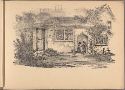 En af en serie af 60 skitser af hytter. London, 1825. af Frederick Calvert