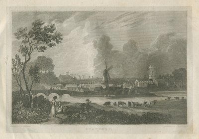 Stafford - South West View: gravering, nd [c 1830] af Frederick Calvert