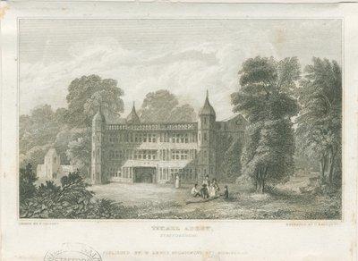 Tixall Hall - Gatehouse: gravering, nd [c 1830] (tryk) af Frederick Calvert