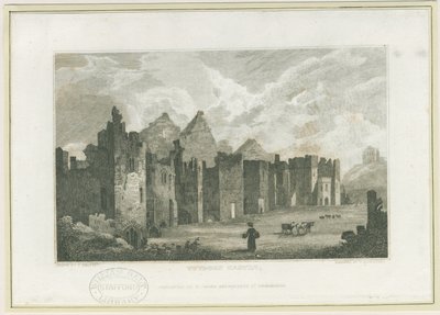 Tutbury Castle - Castle-Yard: gravering, nd [c 1830] (tryk) af Frederick Calvert