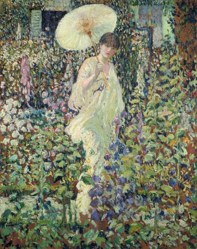 Sol og vind (olie på lærred) af Frederick Carl Frieseke