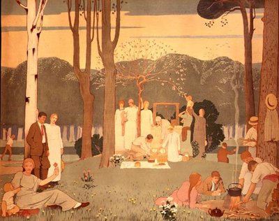 Picnicscene (plakat) af Frederick Cayley Robinson