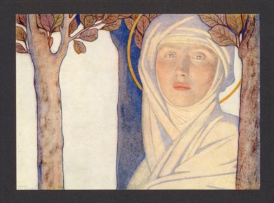 St Bride, 6. århundrede, festival 1. februar (farvelitografi) af Frederick Cayley Robinson