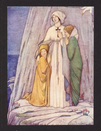 Sankt Etheldreda, 8. århundrede, festival 23. juni (farvelitografi) af Frederick Cayley Robinson