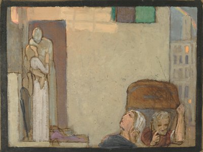 Studie for The Farewell, ca. 1907 (tempera på papir) af Frederick Cayley Robinson