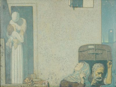 The Farewell, ca. 1907 (tempera på lærred) af Frederick Cayley Robinson