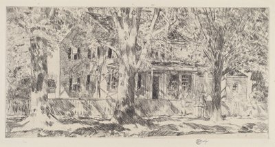 Hus på hovedgaden, Easthampton, 1922. af Frederick Childe Hassam