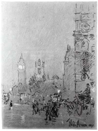 London, aften, 1897. af Frederick Childe Hassam