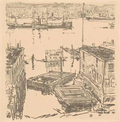 North River, 1917. af Frederick Childe Hassam