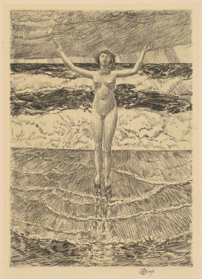 Regndråber og surf, 1921. af Frederick Childe Hassam