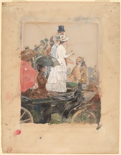 Tilskuere ved Grand Prix, 1888. af Frederick Childe Hassam