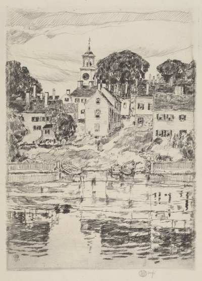 The Church Tower, Portsmouth, 1921. af Frederick Childe Hassam