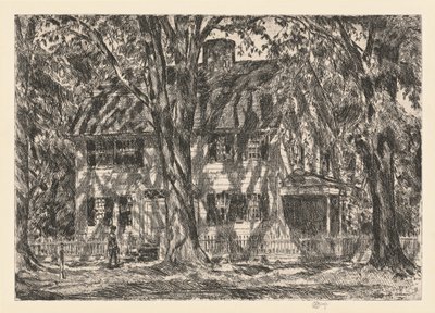 The Lion Gardiner House, Easthampton, 1920. af Frederick Childe Hassam