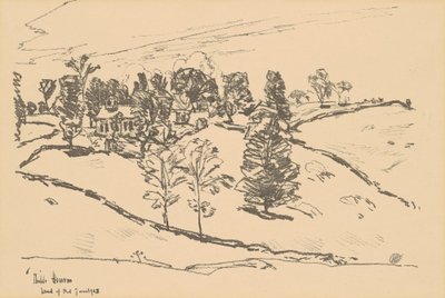 Det lille skolehus, Land of Nod, 1918. af Frederick Childe Hassam