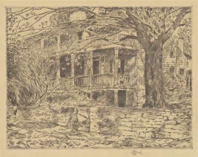 Det gamle hus, Cos Cob, 1915. af Frederick Childe Hassam