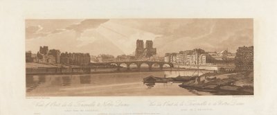 Udsigt over Pont de la Tournelle og Notre Dame, taget fra Arsenal 1802 af Frederick Christian Lewis the Elder