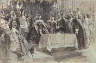 Den anden installation af Cromwell som beskytter, i Westminster Hall, 26. juni 1657 af Frederick Coffay Yohn