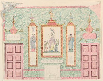Tegning, vægforhøjning, sandsynligvis til bankettsalen, Royal Pavilion, Brighton, 1815-22 af Frederick Crace