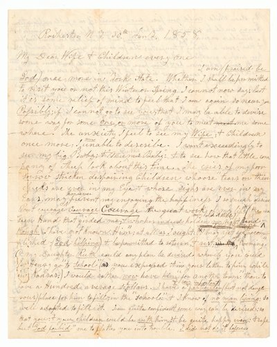 Brev skrevet af John Brown og Frederick Douglass til Browns kone og børn, 30. januar 1858. af Frederick Douglass