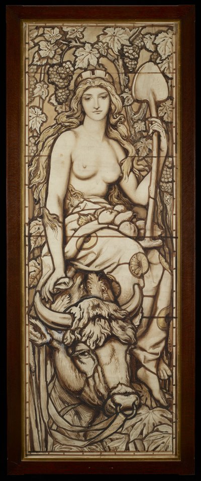 Earth, fra serien The Four Elements, ca. 1888-89 (pen & blæk med vask over blyant på papir) af Frederick G. Smith