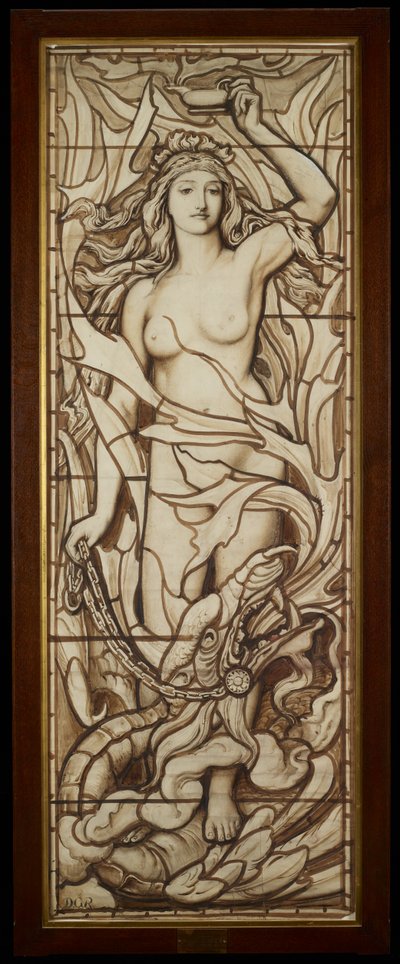Fire, fra serien The Four Elements, ca. 1888-89 (pen & blæk med vask over blyant på papir) af Frederick G. Smith