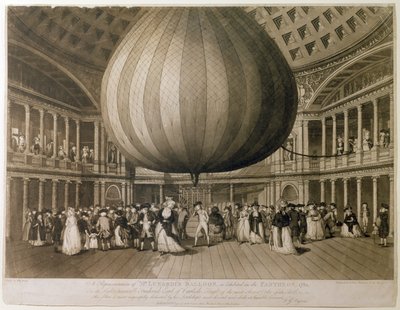Indvendig udsigt af Pantheon, Oxford Street, London, 1785 (akvatint) af Frederick George Byron