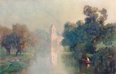 Morning Mists, Hemingford Grey, 1906. af Frederick George Cotman