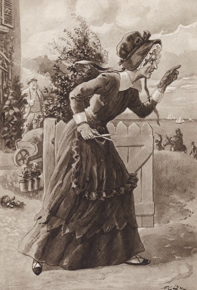 Betsey Trotwood fra David Copperfield, af Charles Dickens (gravure) af Frederick George Lewin