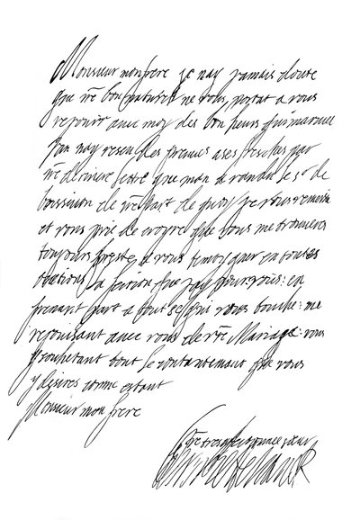 Brev af Henrietta Maria, dronning af Charles I, 1600-tallet 1865. af Frederick George Netherclift