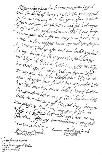 Brev fra Mary Queen of Scots til Sir Francis Knollys, 1568 1865. af Frederick George Netherclift