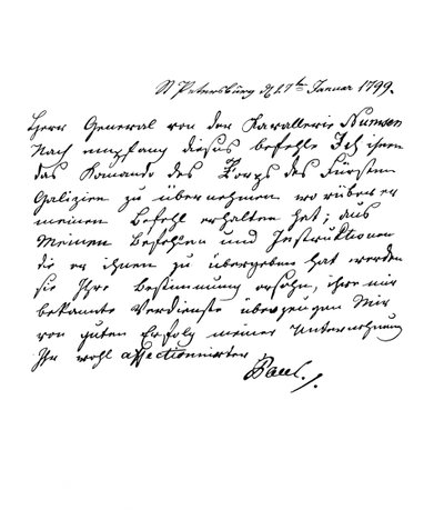 Brev af Paul I, Ruslands kejser, til general Numsen, 1799 1865. af Frederick George Netherclift