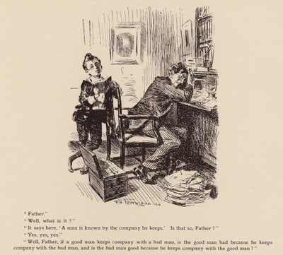 En mand kendes på det selskab, han har (litografi) af Frederick Henry Townsend