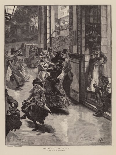 Dans til et orgel (gravering) af Frederick Henry Townsend