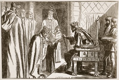 Investitur af en saksisk biskop, illustration fra 