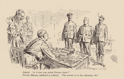 Soldat på anklagebænken for at have slået en kammerat (litografi) af Frederick Henry Townsend