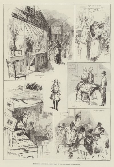 Den irske udstilling, fancy messe på den gamle irske markedsplads af Frederick Henry Townsend