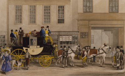 The Blenheim, Leaving the Star Hotel, Oxford af Frederick James Havell